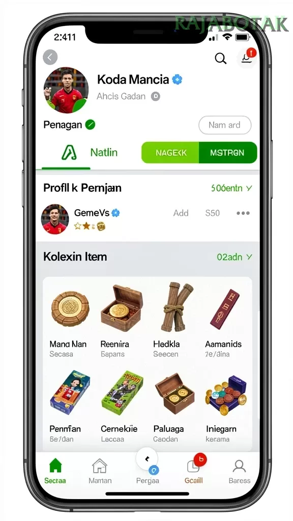 Cuplikan layar MUTASTOTO — menu navigasi